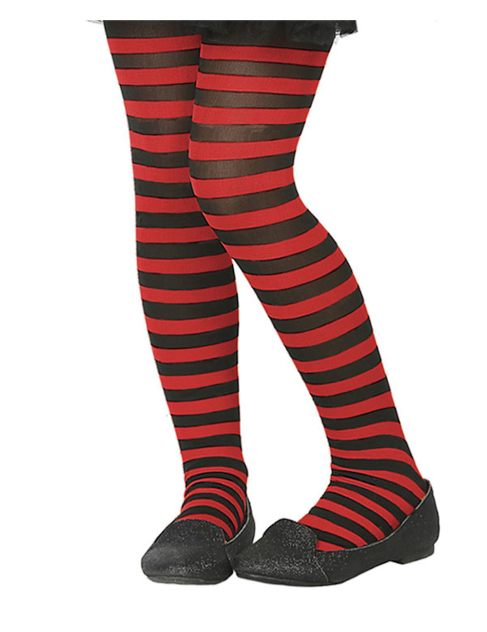 Collant rayé pour enfant rouge et noir