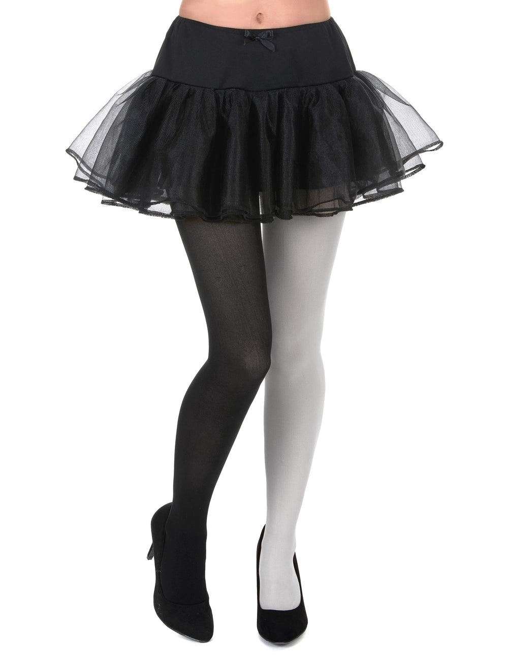 Collants bicolore pour adulte noir et blanc