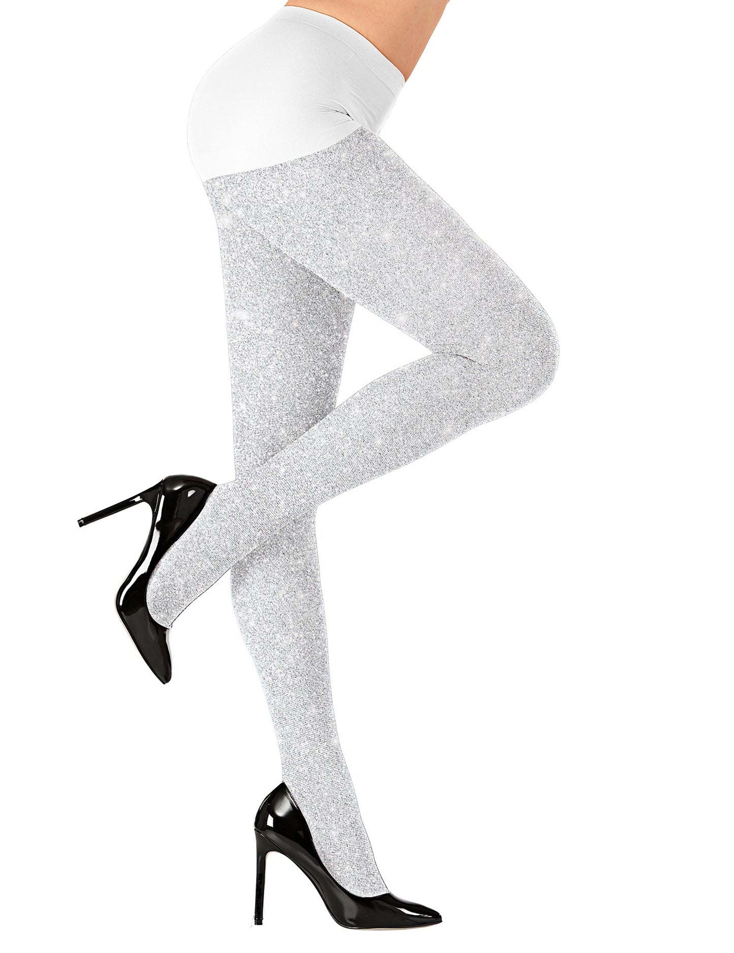 Biele trblietavé pančuchy pre dospelých