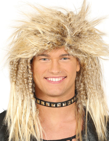 Čierny motorkársky náhrdelník pre mužov so striebornými hrotmi