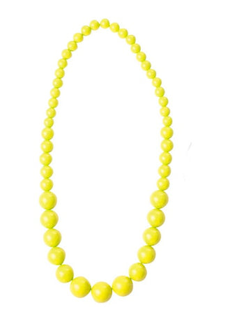 Collier grosses perles pour adulte jaune