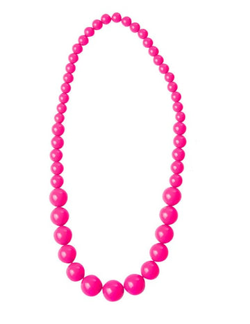Collier grosses perles pour adulte rose fuchsia
