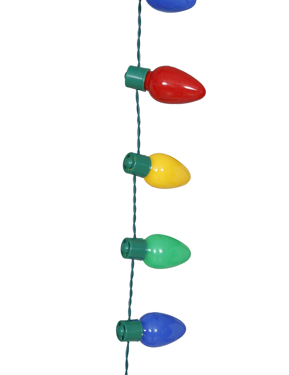 Détail des ampoules multicolores du collier guirlande de Noël lumineuse