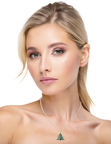 Kovový náhrdelník s vianočným stromčekom