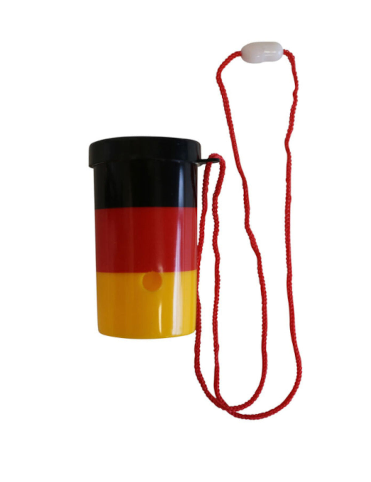 Collier mini corne de brume Allemagne pour supporter noir rouge et jaune