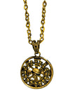 Collier pendentif pirate pour adulte doré avec têtes de mort