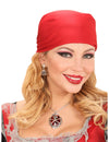 Collier pirate pour femme avec pierre précieuse rouge et médaillon tête de mort