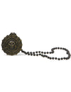Collier pirate pour adulte avec médaillon crâne bronze et perles noires