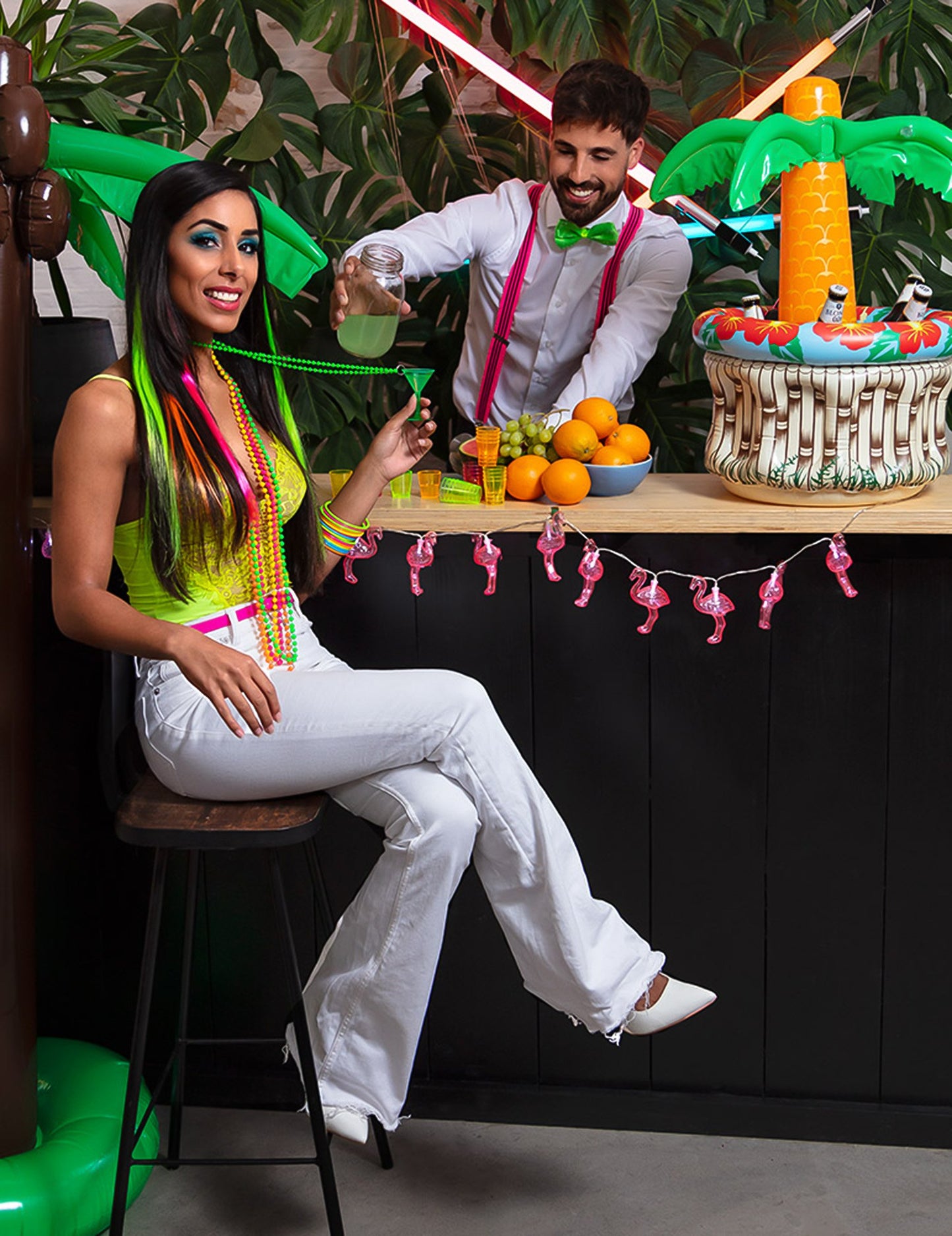 Situácia s fluo perlovo náhrdelníkom pre dospelých