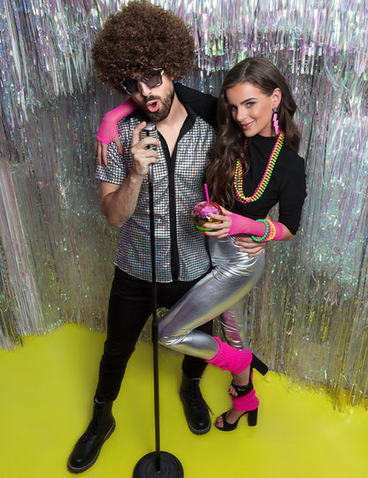 Disko atmosféra fluo perlovo náhrdelníka pre dospelých