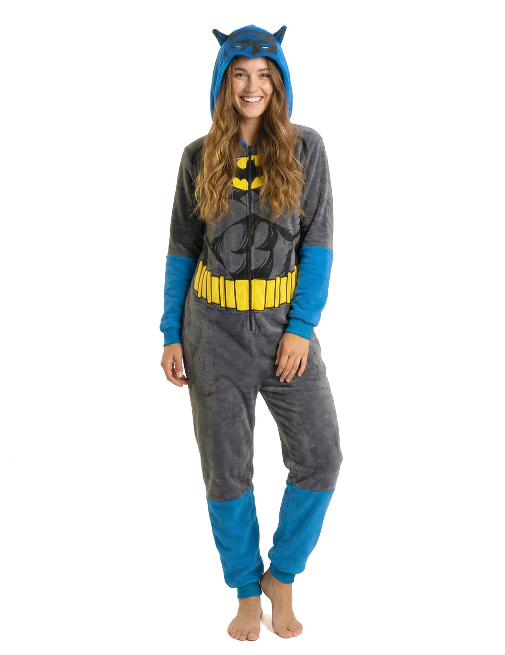 Vue de face de la combinaison Batman classique pour adulte