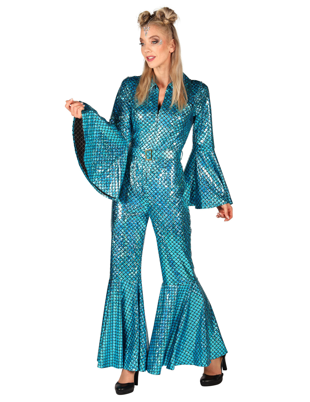 Combinaison étoile éblouissante turquoise femme