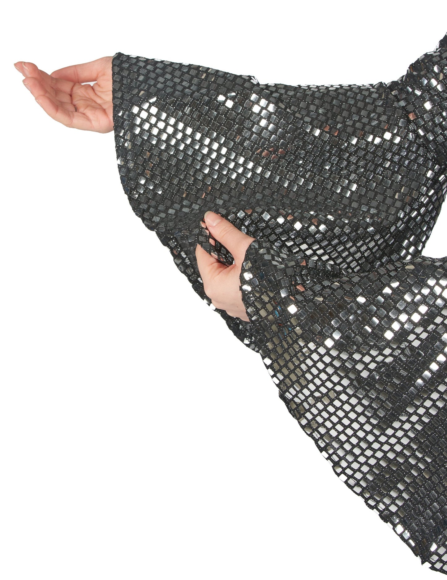 Strieborný disko overal pre ženy s luxusným opaskom