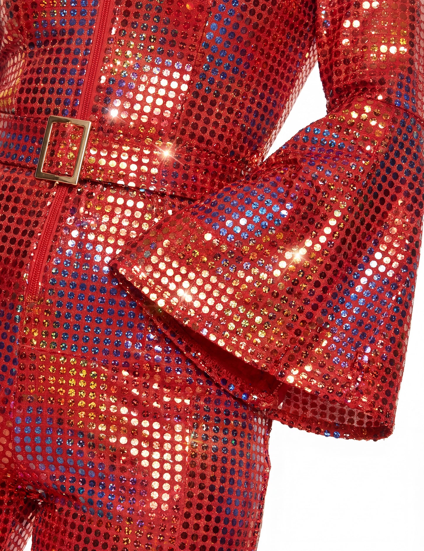 Dámska disco kombinéza červenej farby prémiovej kvality 