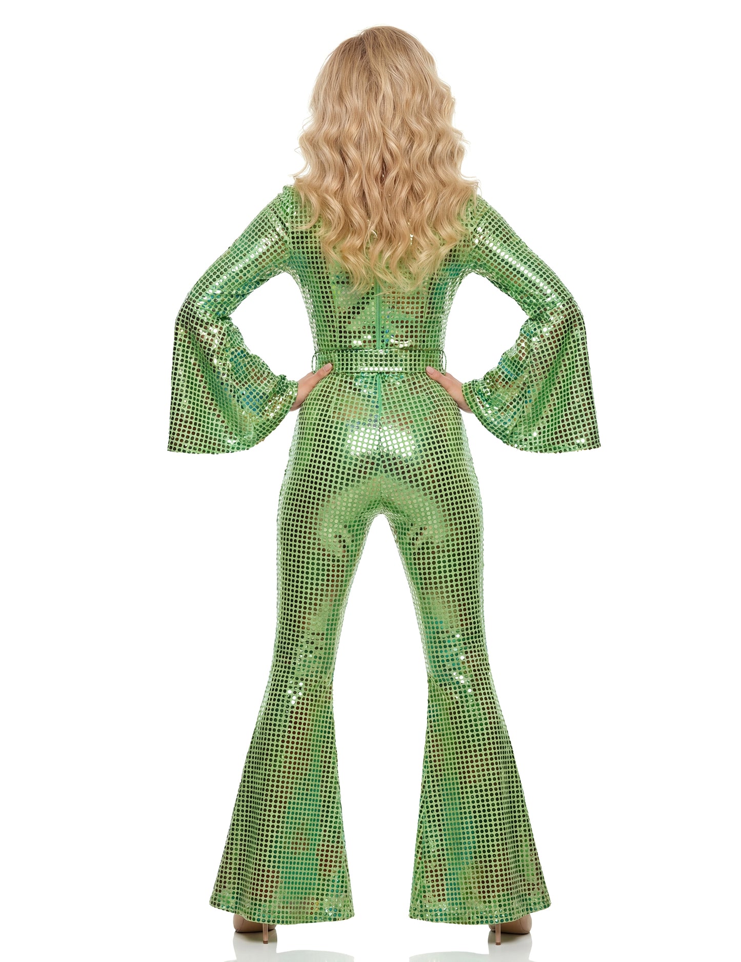 Luxusný zelený disko overal pre ženy