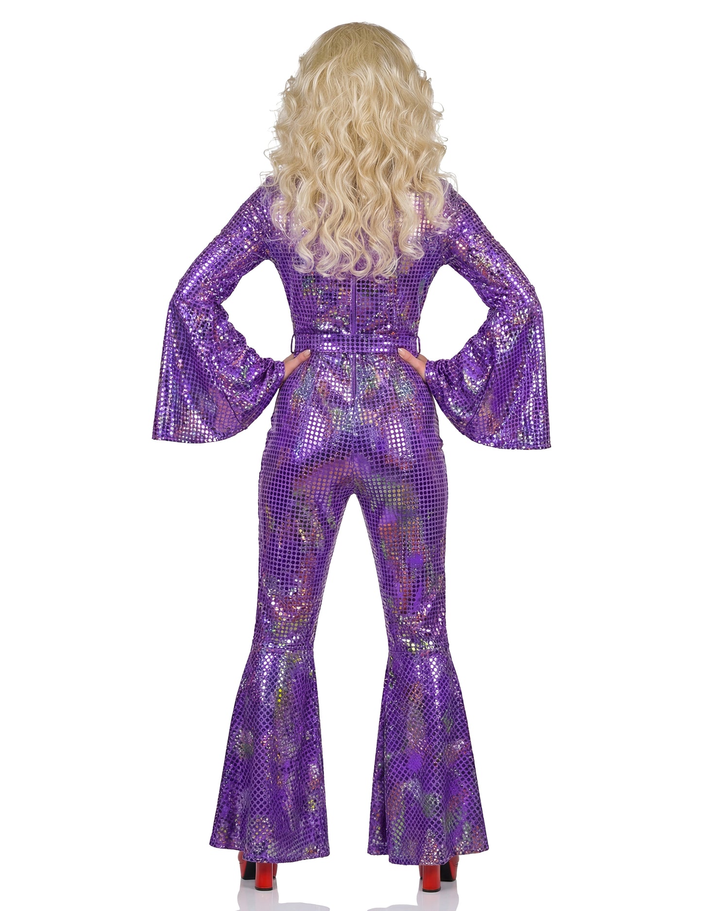 Luxusný fialový disko overal pre ženy