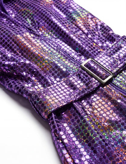 Luxusný fialový disko overal pre ženy