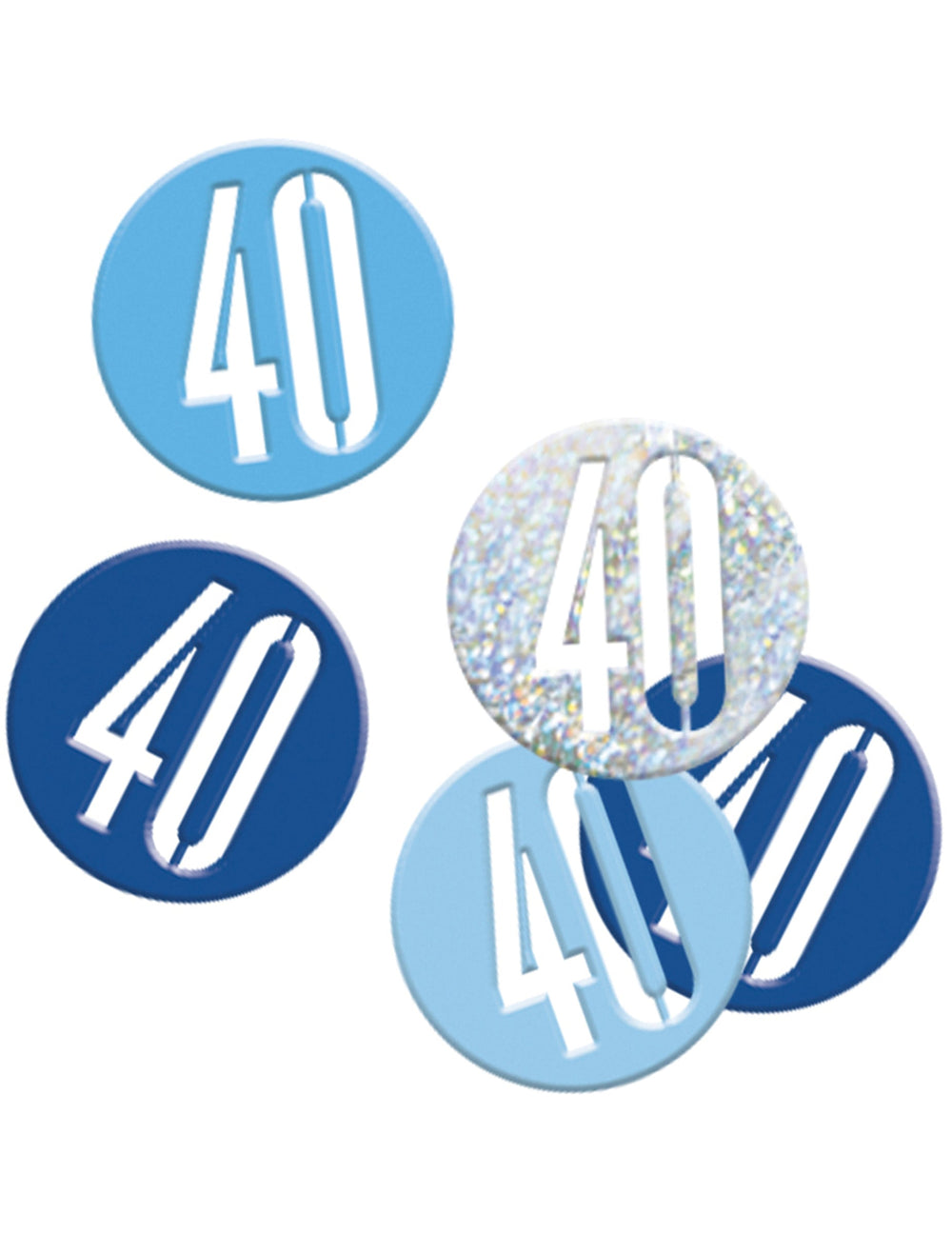 Confettis Age 40 ans pour anniversaire bleu et gris pailleté