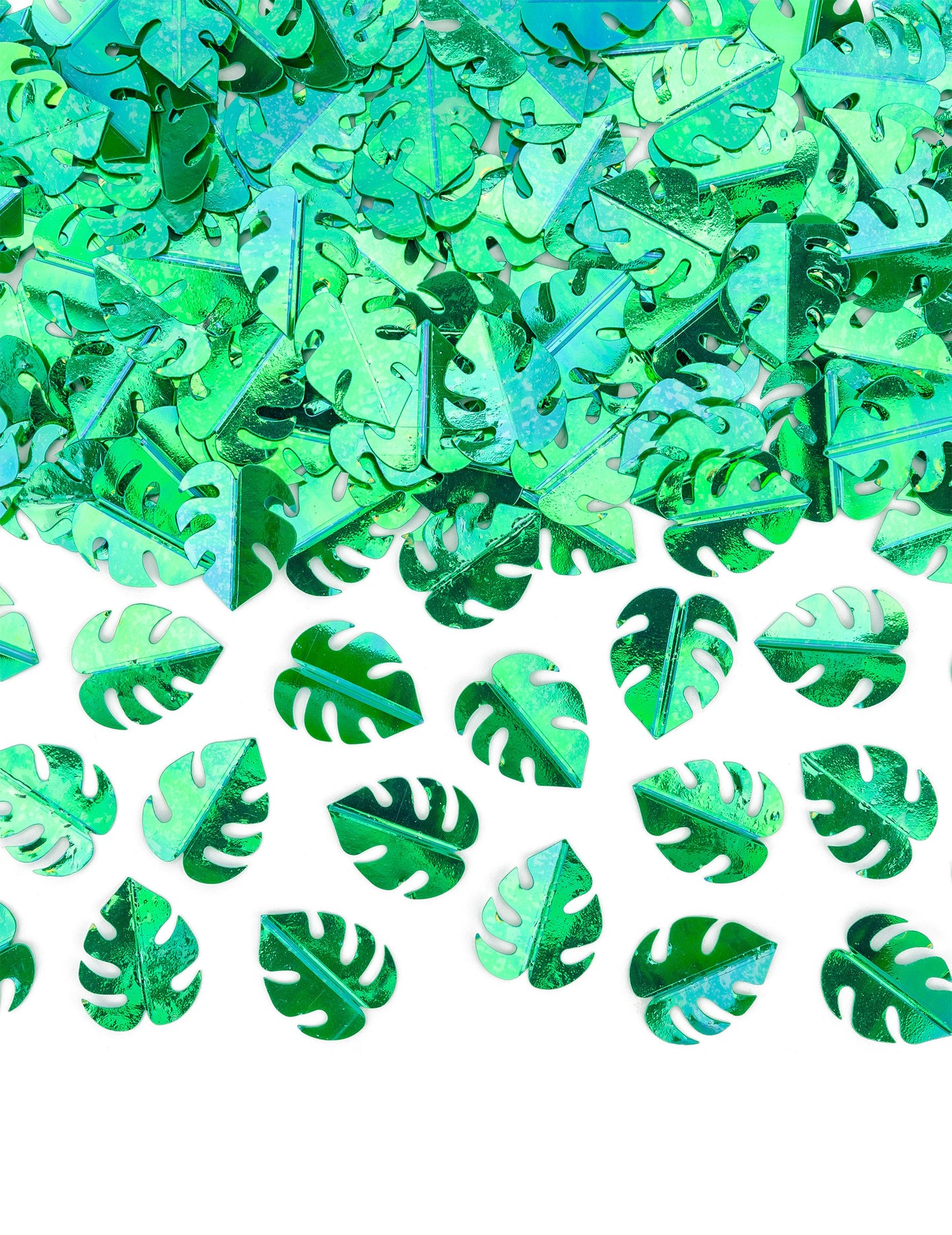 Stolové konfety z tropických listov v metalickej zelenej farbe 15g