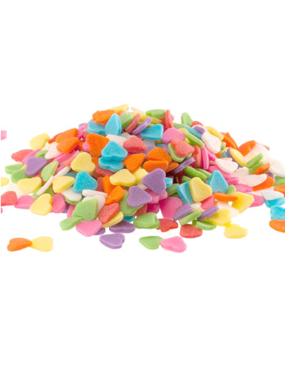 Confettis en sucre cœurs multicolores décorations comestibles