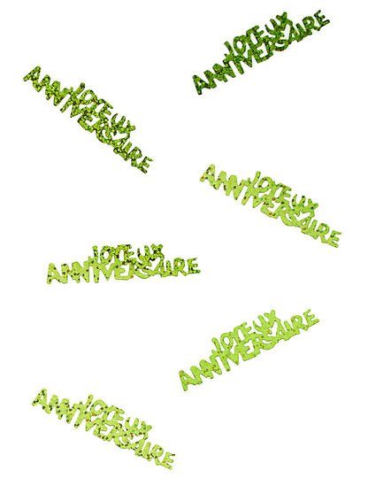 Confettis Joyeux anniversaire pour fête vert pailleté