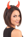 Halloween dospelé červené rohy