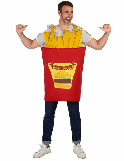 Déguisement Cornet de Frites pour adulte rouge et jaune