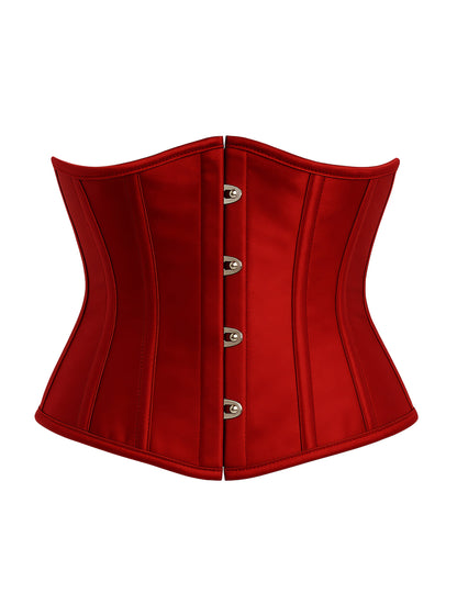 Vue de face du corset court pour femme rouge