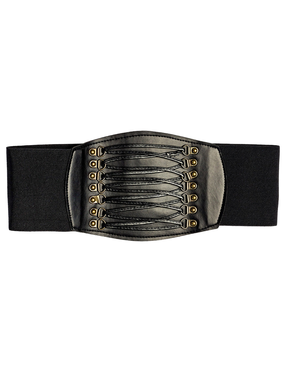 Vue de face du corset noir