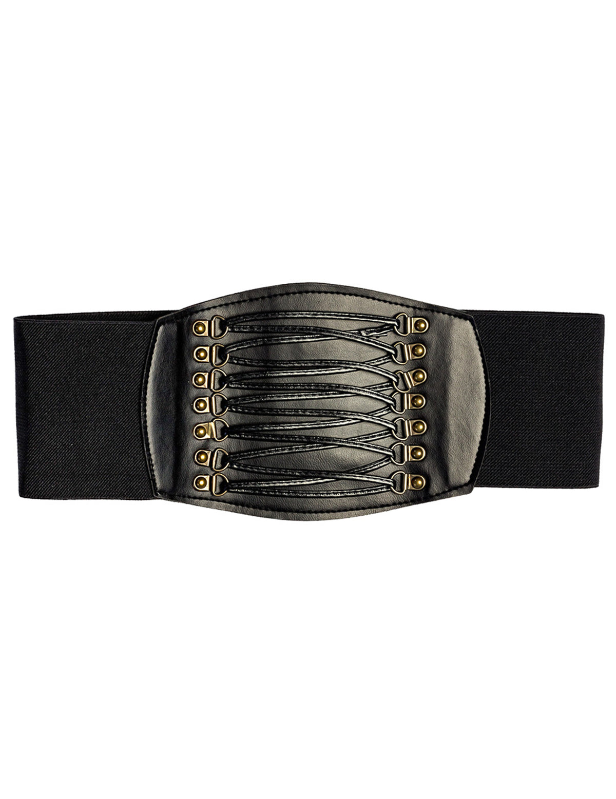 Vue de face du corset noir