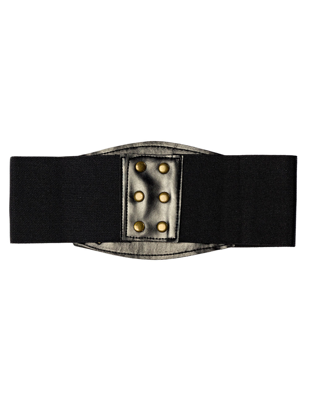 Détail de la fermeture à pressions du corset noir pour adulte