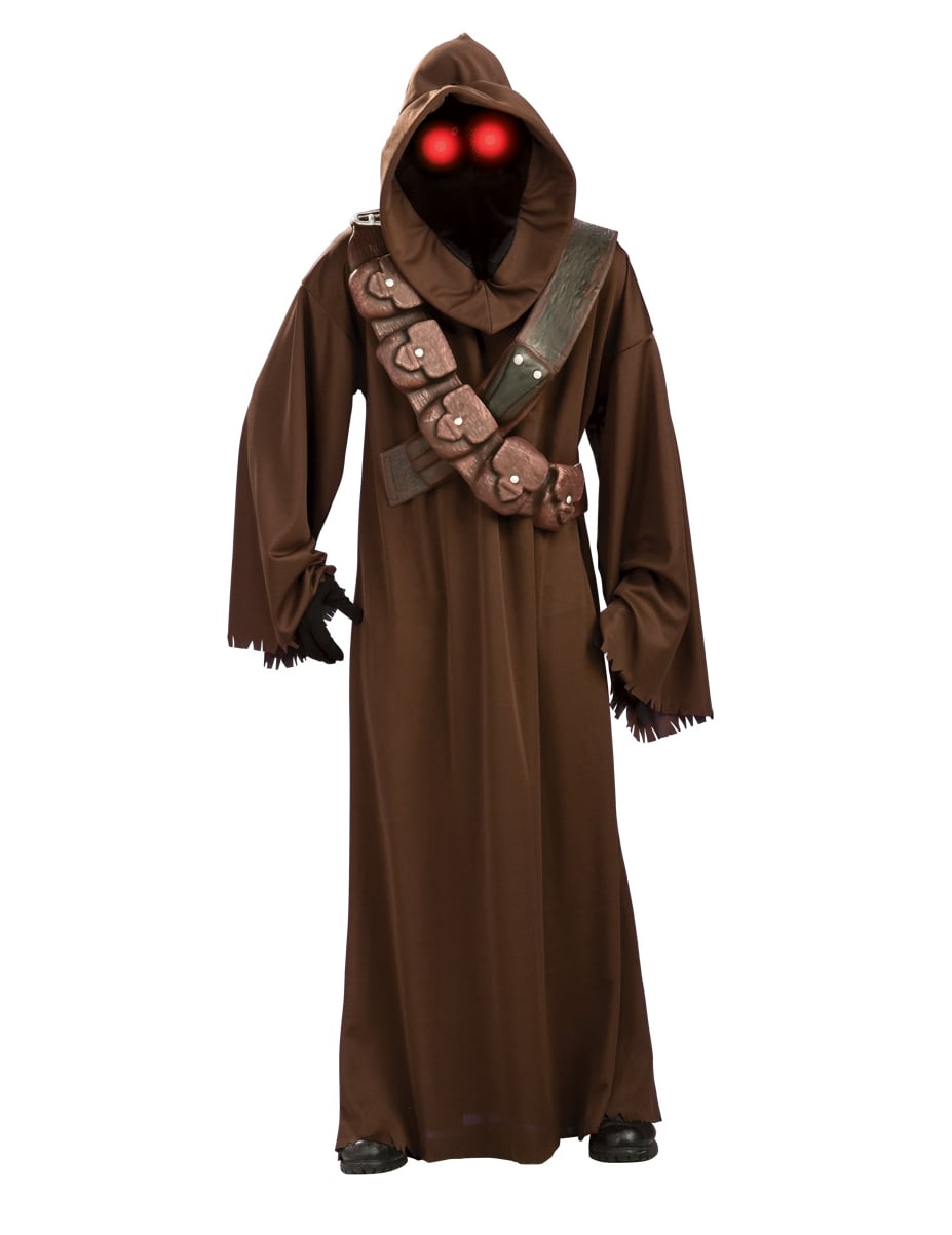 Déguisement luxe Jawa™ pour adulte marron avec yeux rouges lumineux et cartouchières