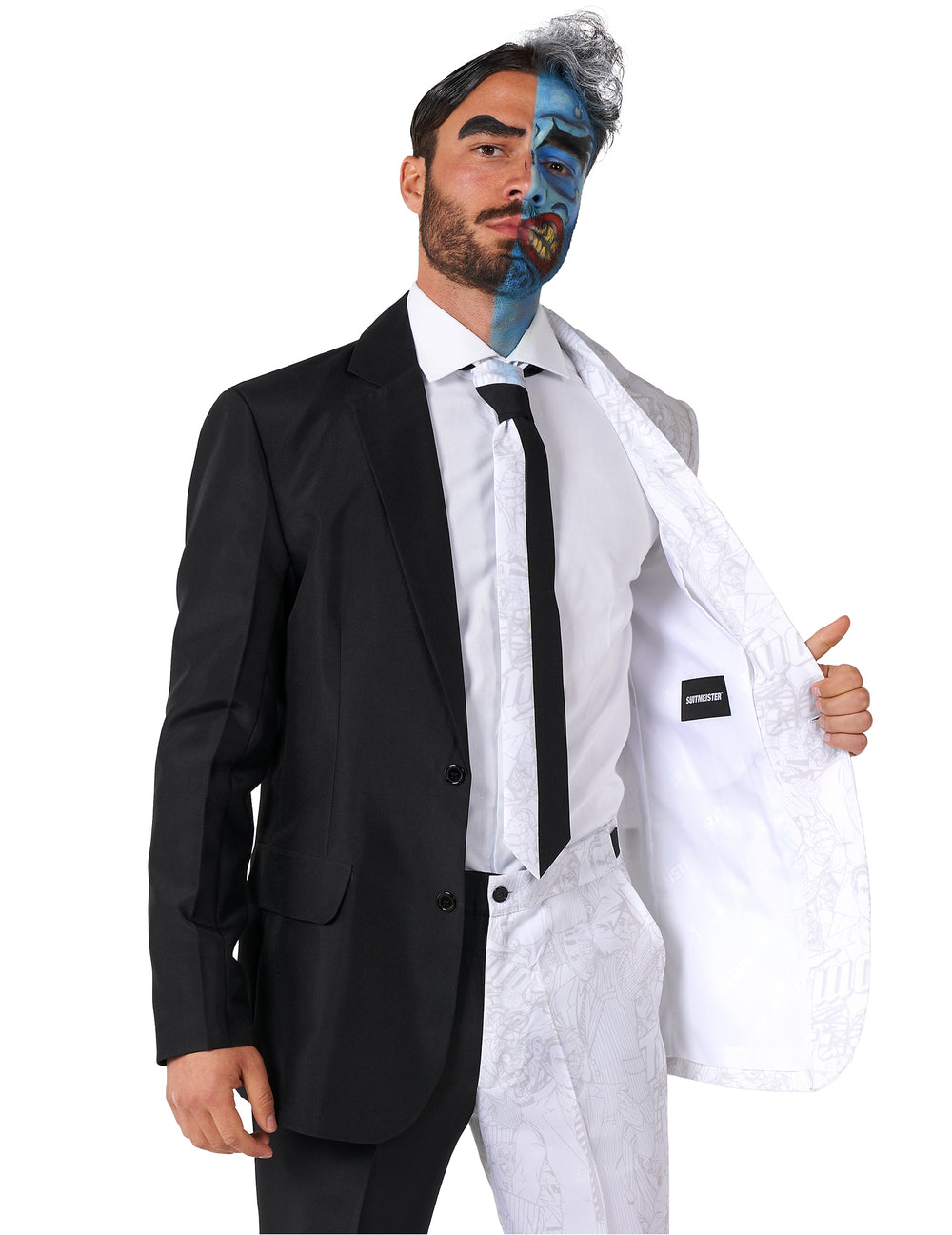 Détail de la doublure de la veste du costume Double Face Suitmeister pour adulte