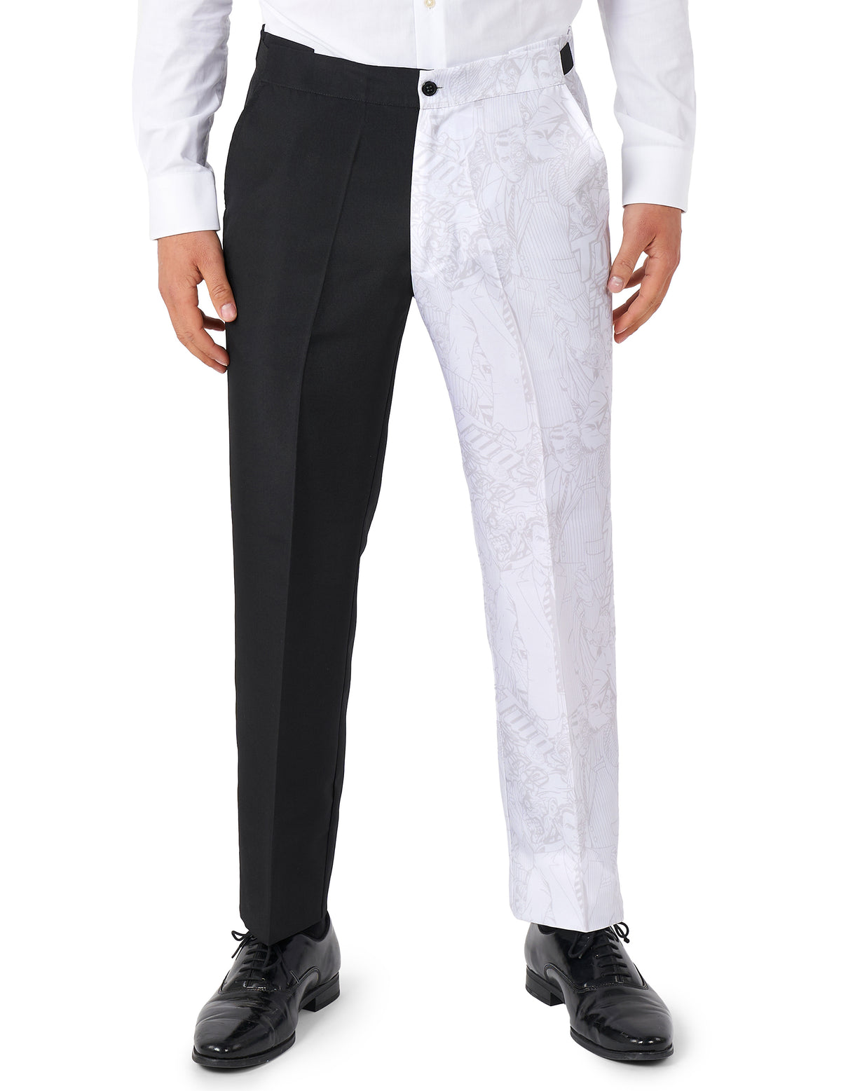 Vue du pantalon bicolore du costume Double Face Suitmeister