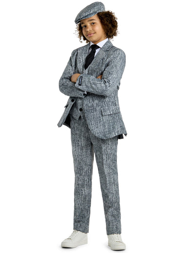 Costume Mr. Années 20 Gangster pour enfant gris avec casquette assortie