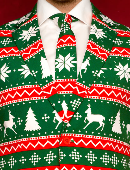 Détail de la cravate et du col du costume Mr. Festive pour homme
