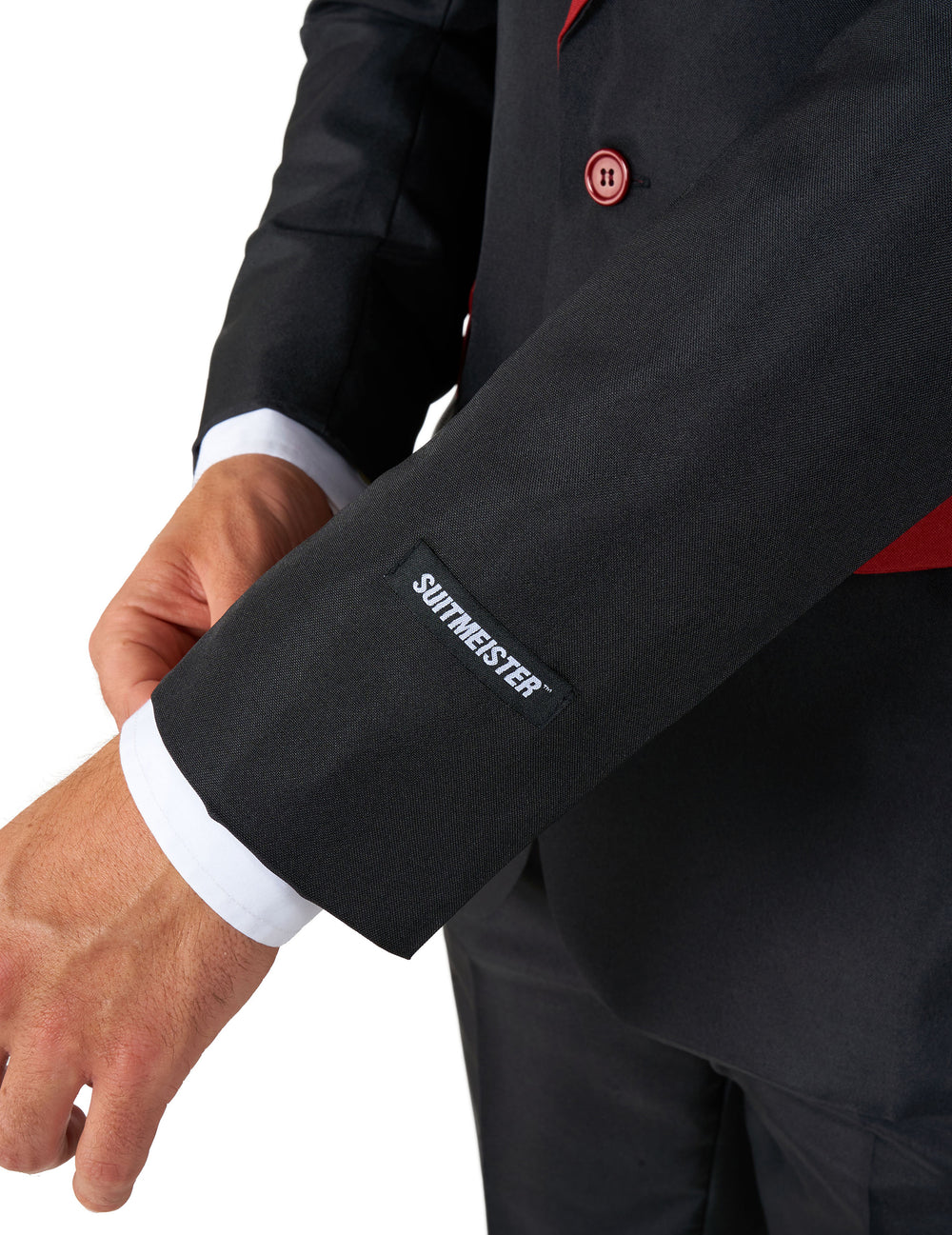 Détail de l'étiquette sur la manche du Costume Suitmeister Mr. Gryffondor