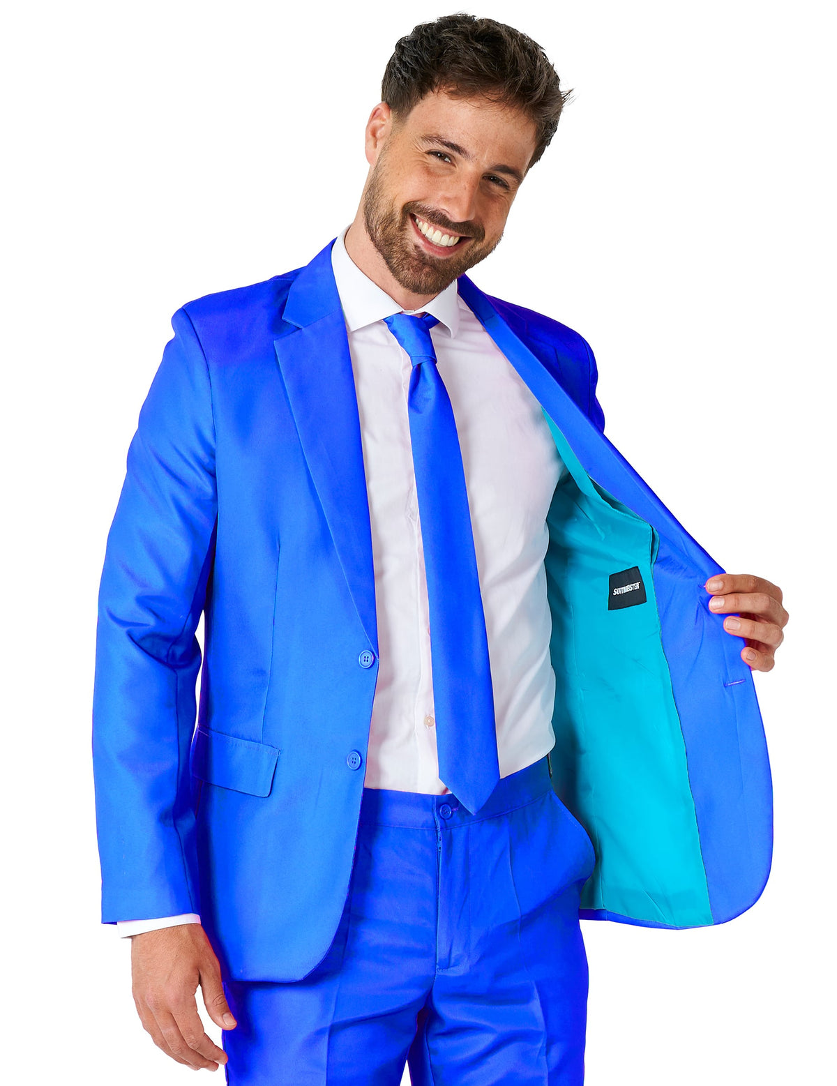 Pánsky modrý oblek Suitmeister™ Mr. Solid
