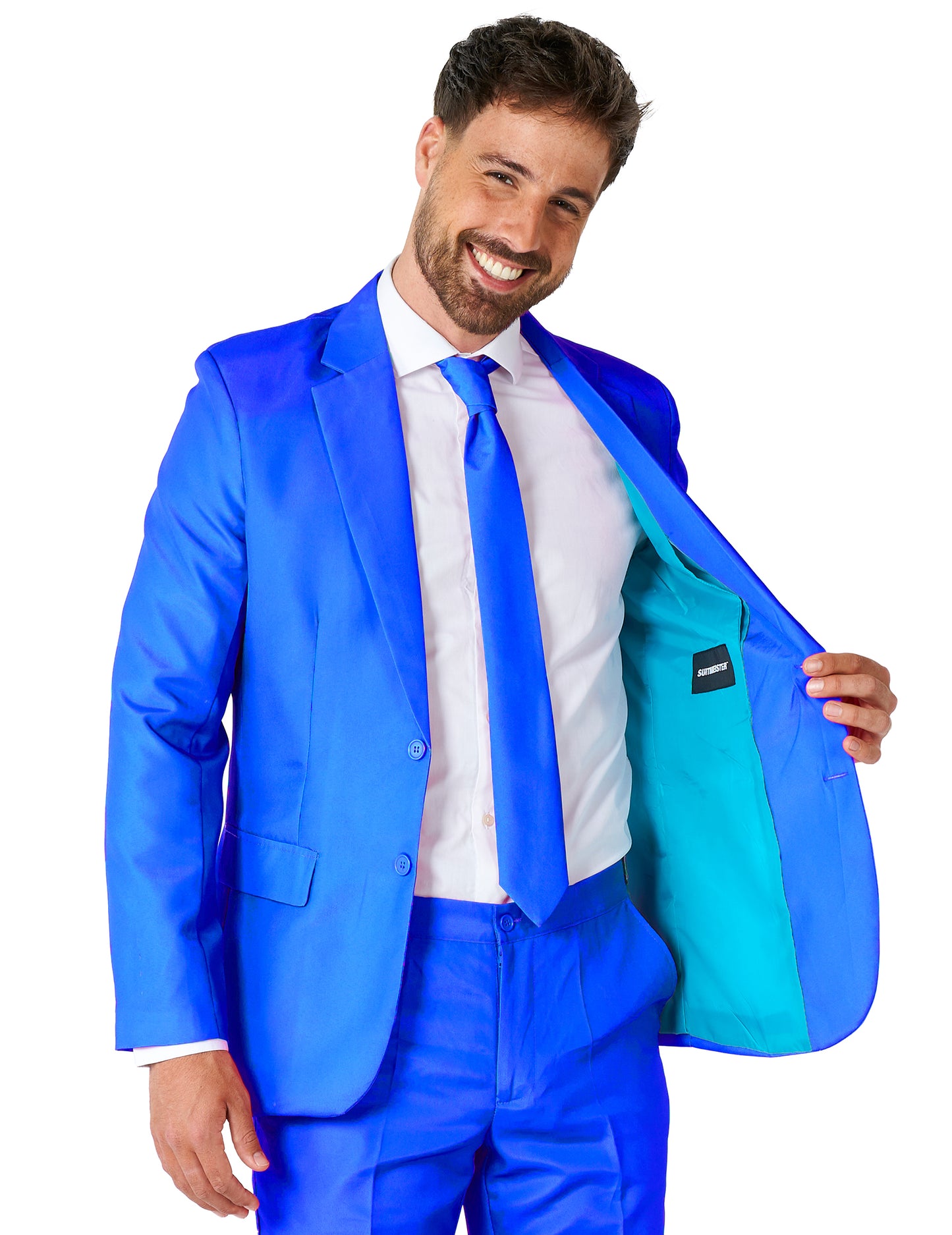 Pánsky modrý oblek Suitmeister™ Mr. Solid