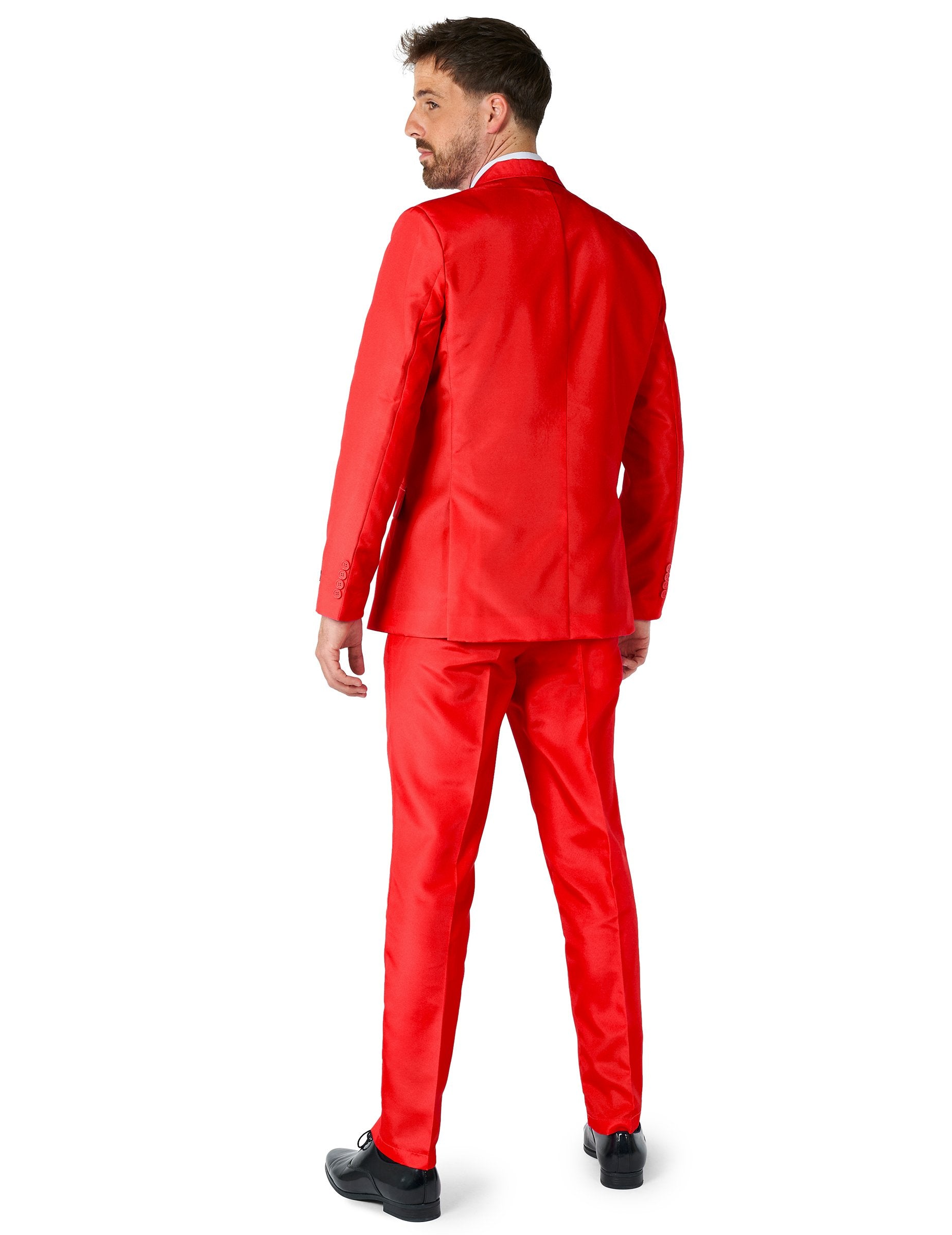 Vue de dos du costume Mr. Solid pour homme rouge Suitmeister