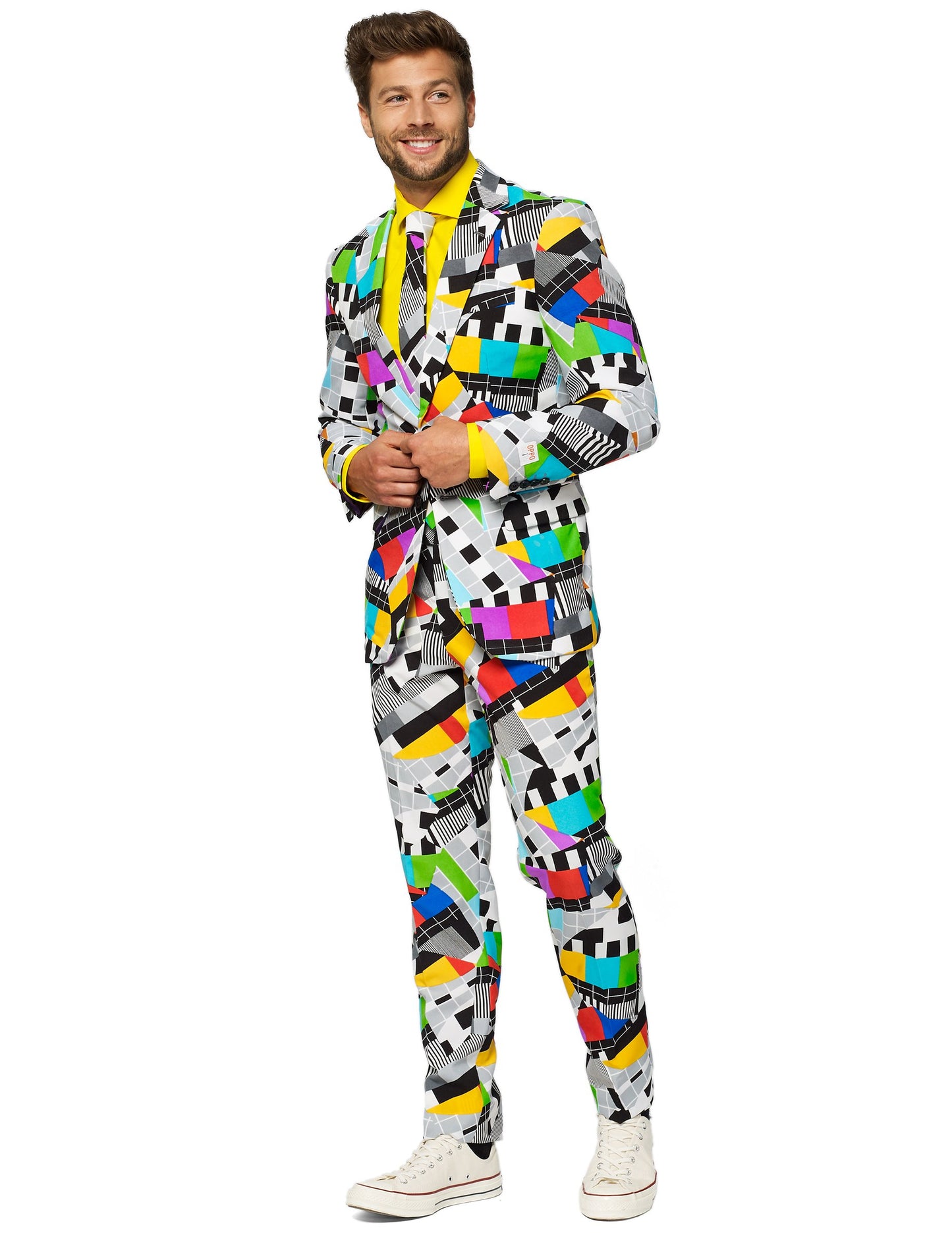 Vue de trois-quarts du Costume Mr. Technicolor Opposuits pour homme