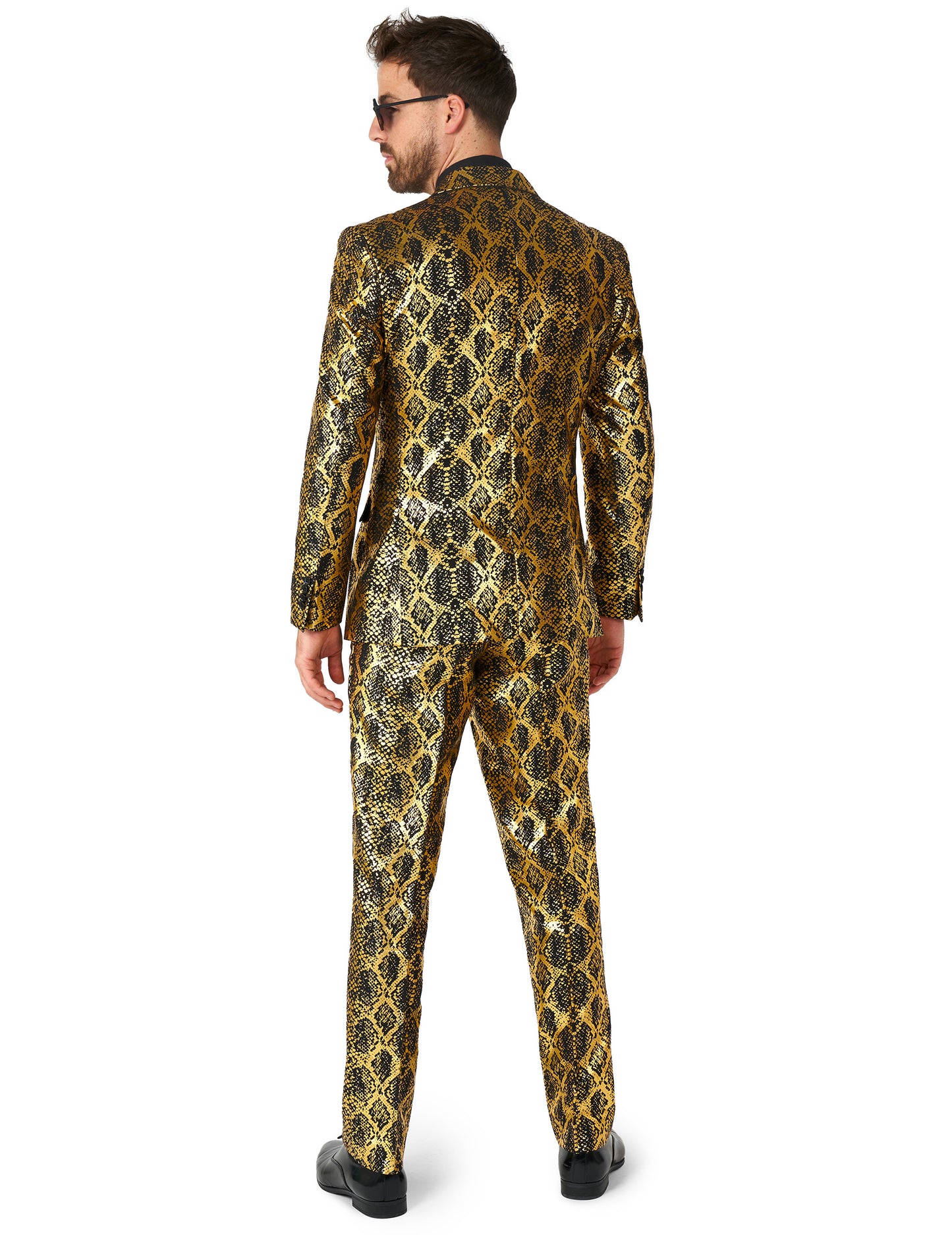 Costume Shiny snake pour adulte doré et noir brillant