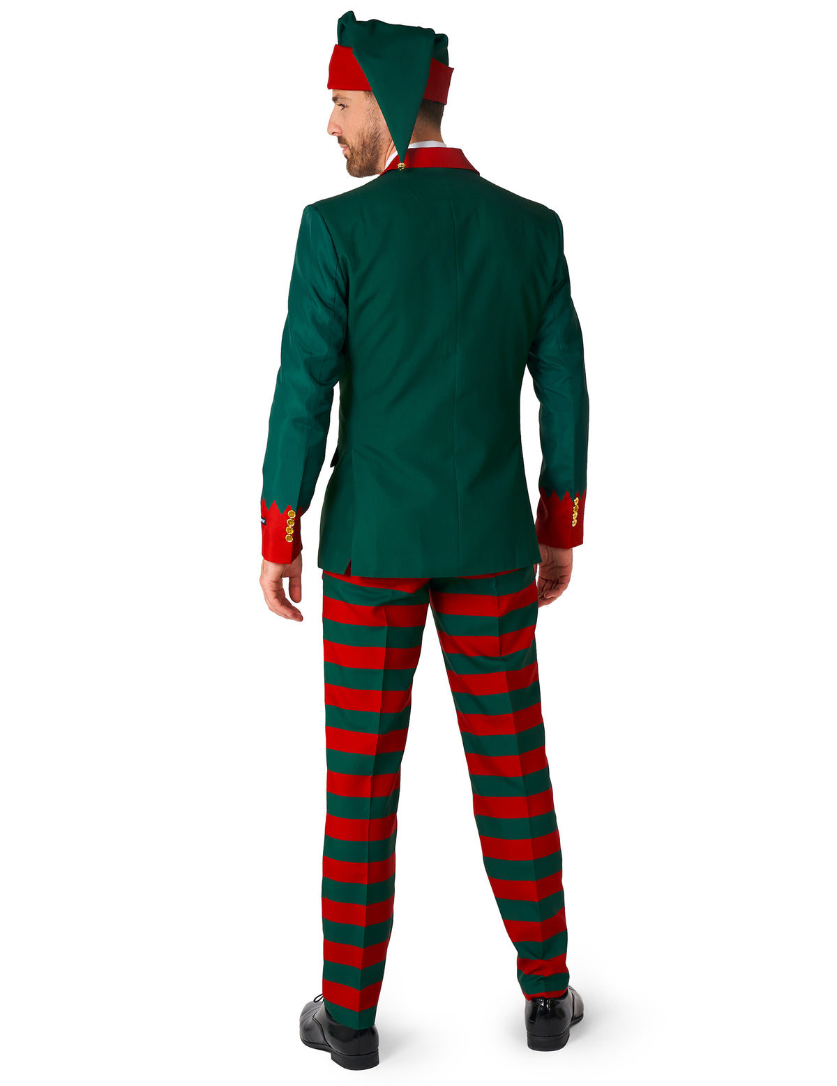 Vue de dos du costume d'elfe du Père Noël
