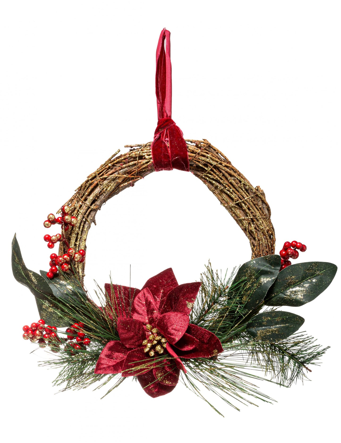 Závesný veniec z vianočných hviezd 38 cm Vianoce