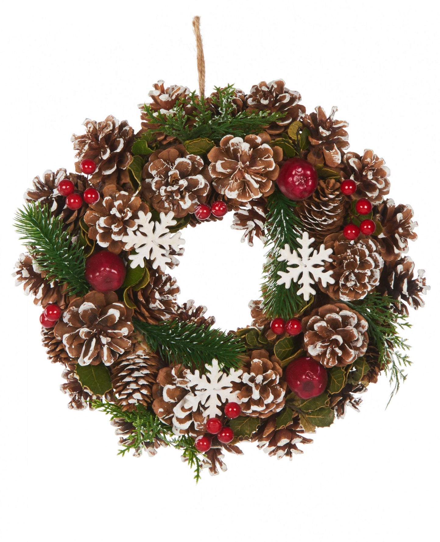 Tradičný vianočný veniec 30 cm s borovicovými šiškami