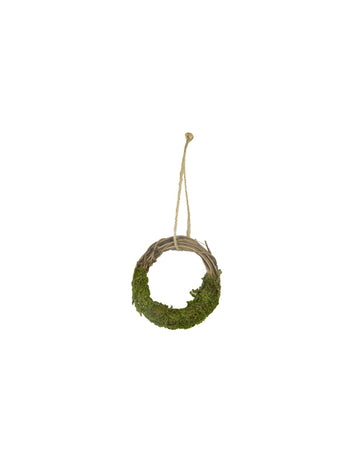 Veniec z viničnej vetvy a machu 8 cm zavesiť