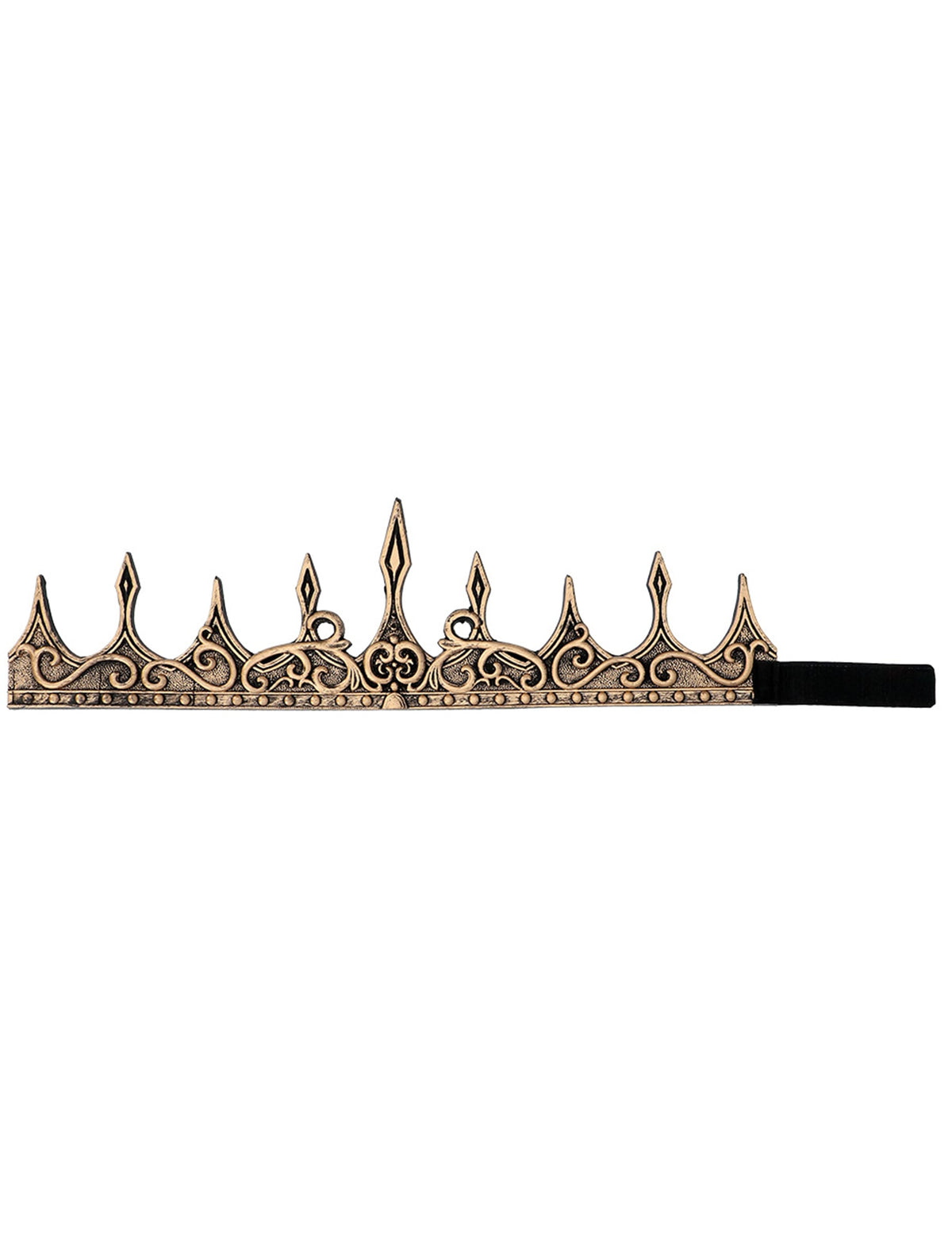 Vue à plat de la couronne de roi médiéval