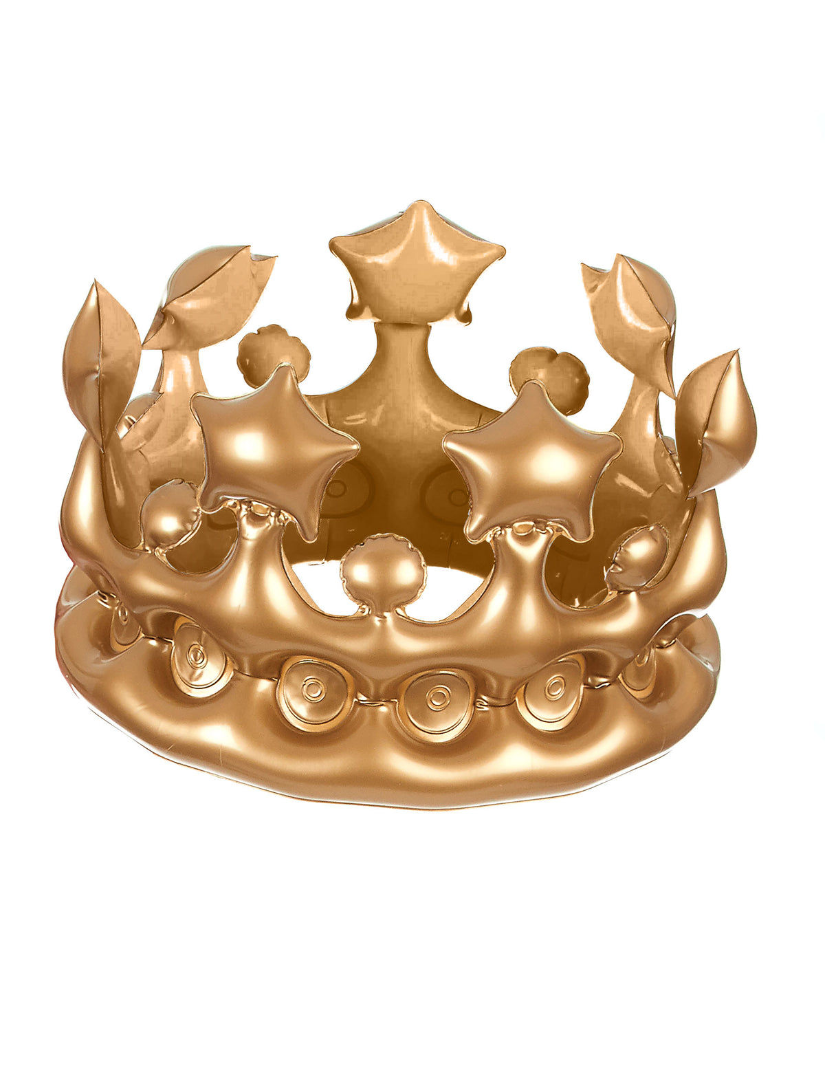 Vue de trois-quart de la couronne gonflable de roi