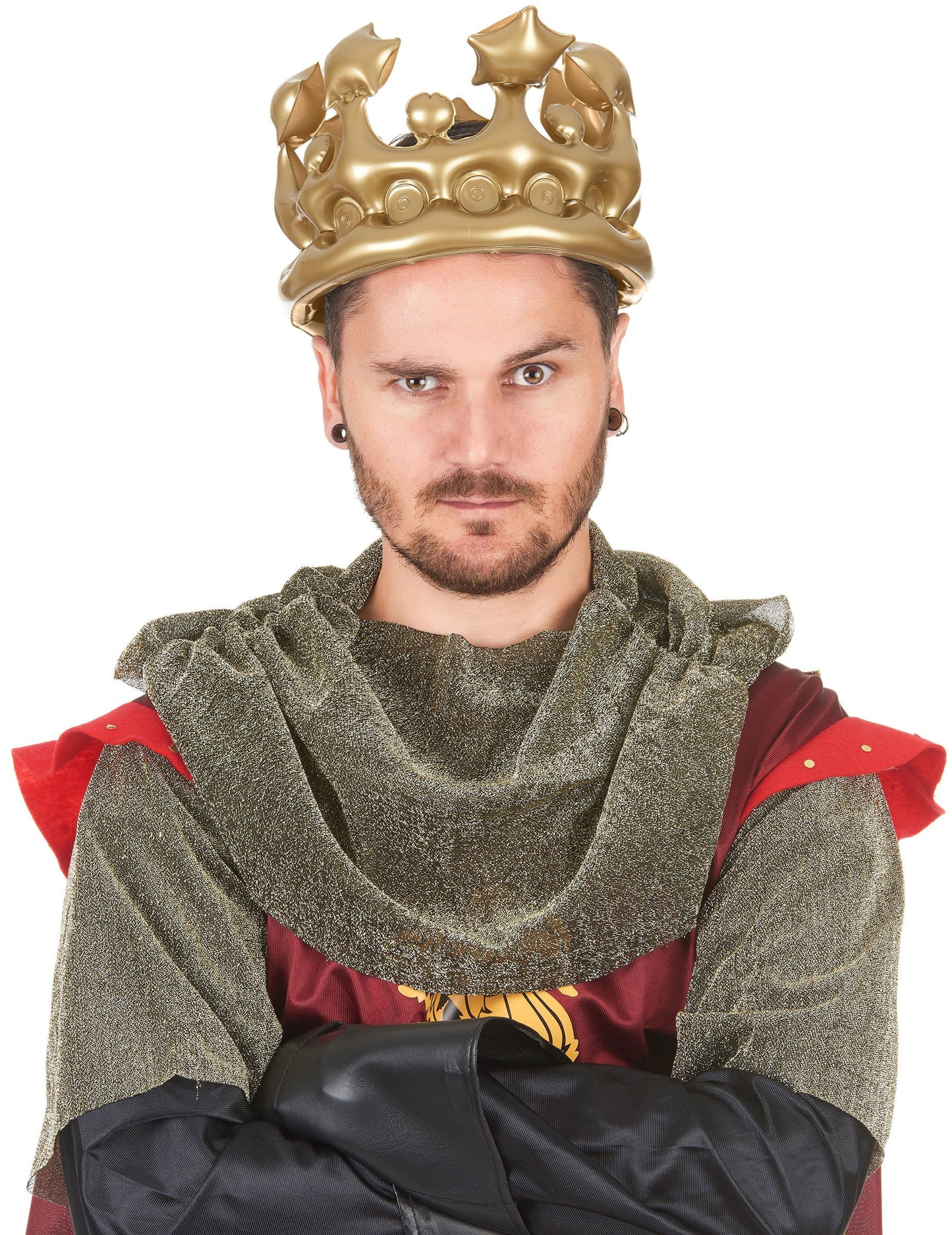 Mise en situation de la couronne gonflable de roi or