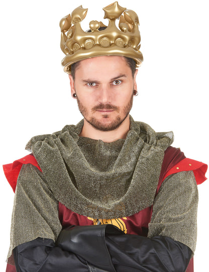 Mise en situation de la couronne gonflable de roi or